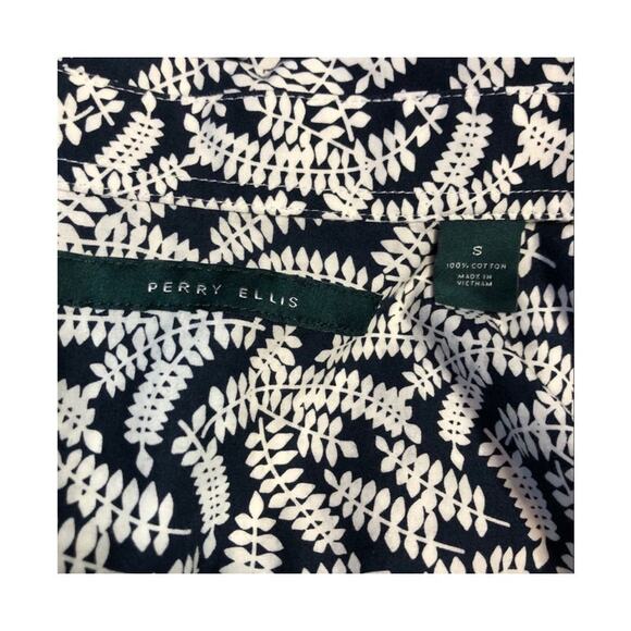Perry Ellis Button-up Shirt Bold Fern Design Size Small - Picture 10 of 13